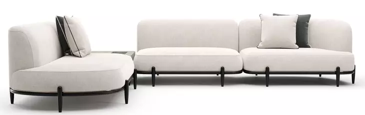 Madera Oatmeal 4 Piece Modular Corner L Sectional with Pillows