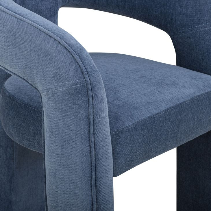 Malone Denim Blue Performance Fabric Upholstered Dining Chair