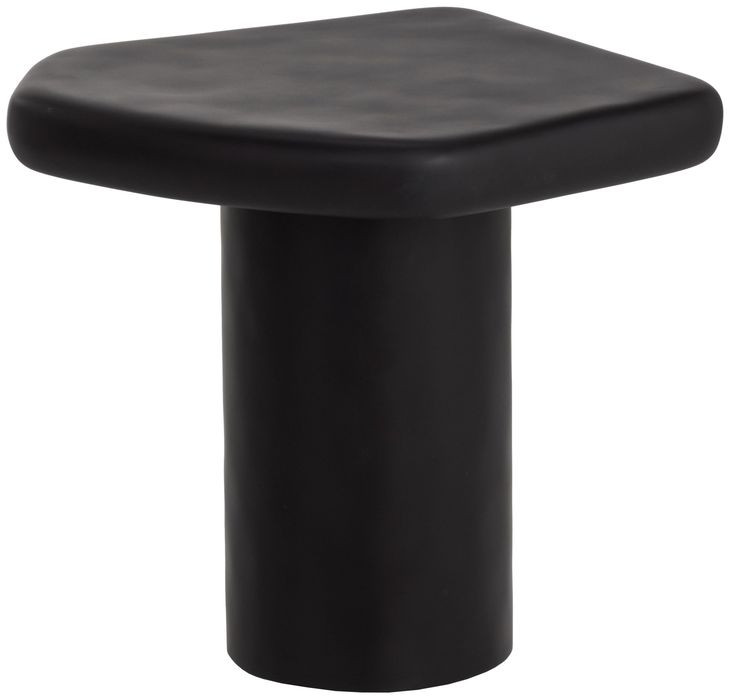 Detti Black Free Form Concrete Top Outdoor End Table