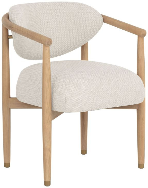 Sigrid Monument Oatmeal Upholstered Dining Arm Chair