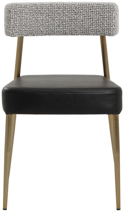 Kiran Bravo Black and Helios Check Black Upholstered Stackable Dining Chair Set of 2