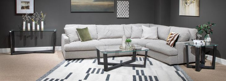 Ironvale Black Truffle Rectangular Glass Top Sofa Table