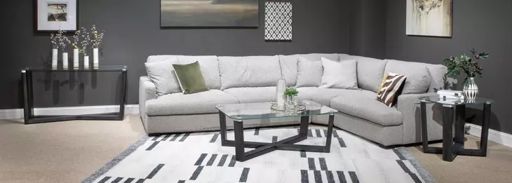Ironvale Black Truffle Rectangular Glass Top Sofa Table