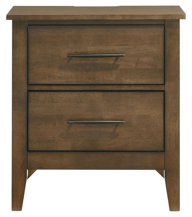 Andover Walnut 2 Drawer Nightstand with USB Charging
