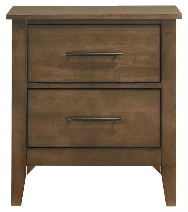 Andover Walnut 2 Drawer Nightstand with USB Charging