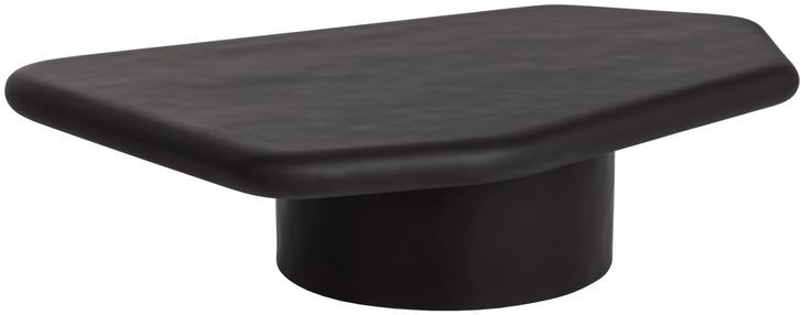 Detti Black Free Form Large Concrete Top Outdoor Cocktail Table