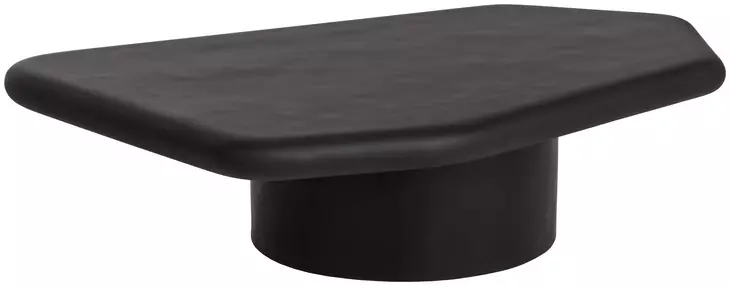 Della Black Free Form Large Concrete Top Outdoor Cocktail Table