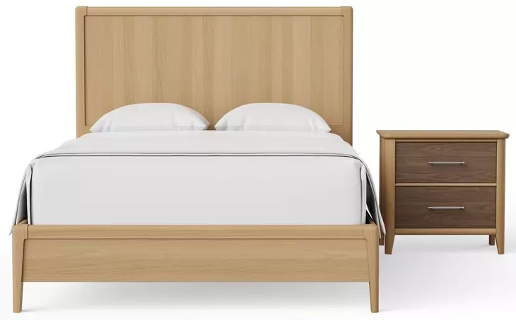 Nordhaven Clear Maple Queen Panel Bed