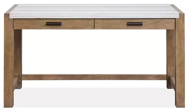Foxrun Hollow Sierra Brown and White 60" Marble Top Writing Desk