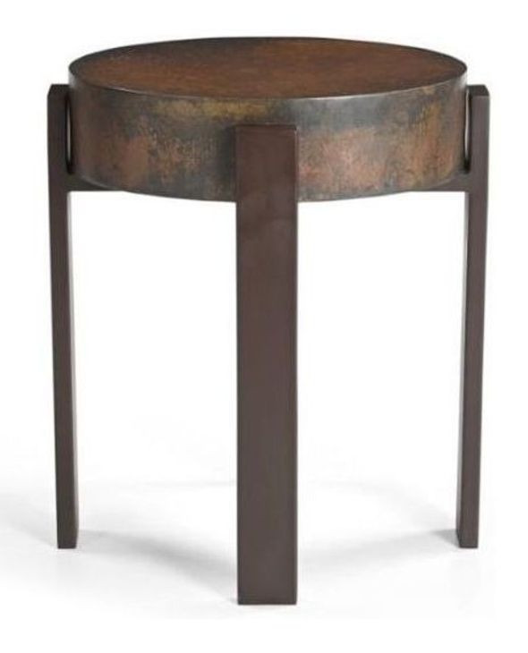 Artifacts Antique Bronze Oval Shaw Side Table