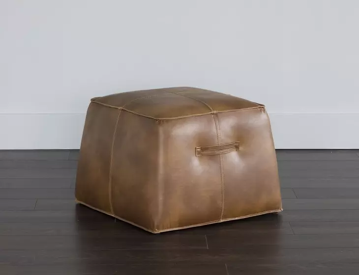 Ashford Tobacco Tan Upholstered Square Ottoman
