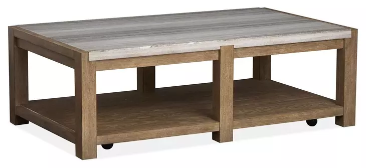 Foxrun Hollow Sierra Brown Rectangular Marble Top Cocktail Table