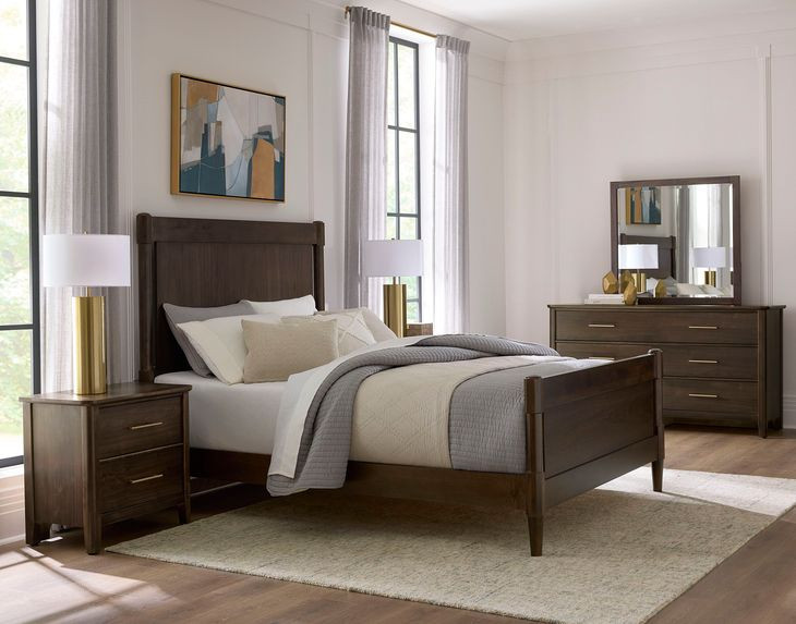 Nordhaven Nordic Walnut King Poster Bed