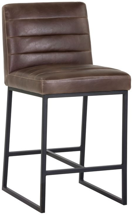Ares Havana Dark Brown Upholstered Counter Height Stool