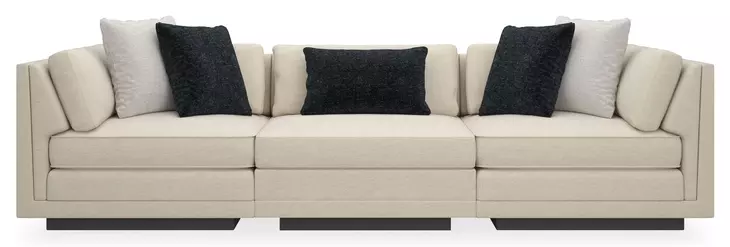 Fusion Beige 3 Piece Modular Sofa Sectional with Pillows