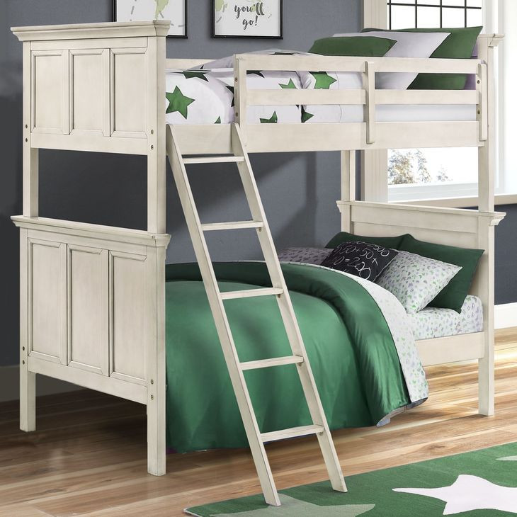 San Mateo Youth Rustic White Twin Over Twin Bunk Bed