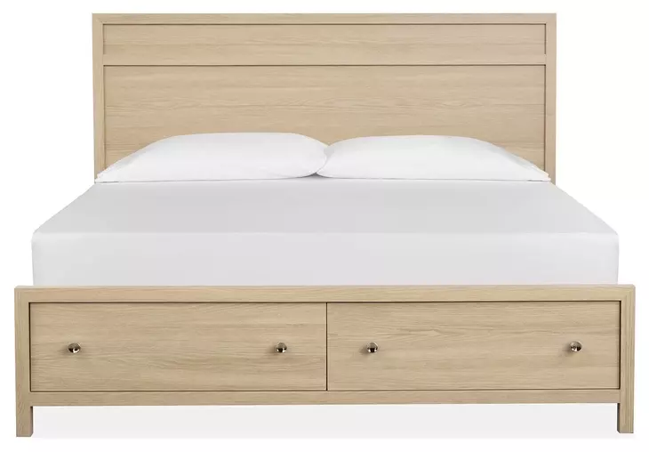 Meadowrise Sandstone Beige Queen Storage Panel Bed