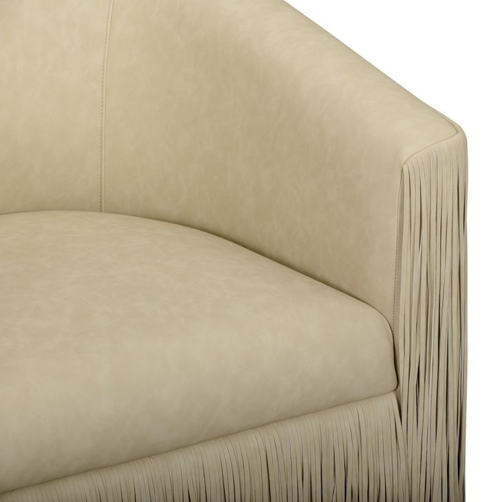 Shag Me Tan Upholstered Swivel Accent Chair