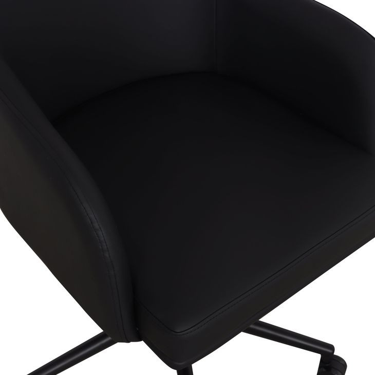 Sydney Black Upholstered Swivel Desk Chair