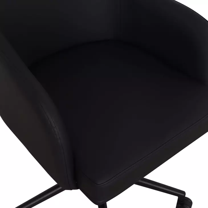 Sydney Black Upholstered Swivel Desk Chair