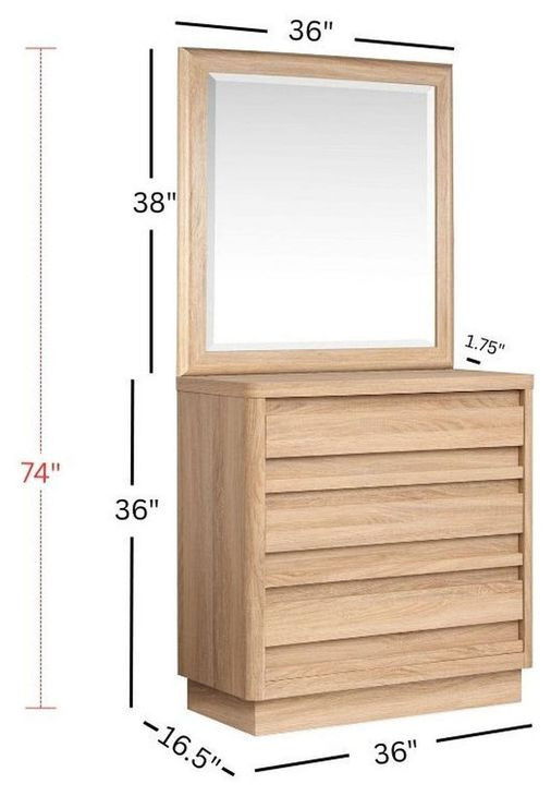 Brentwood Heights Provincial Brown 3 Drawer Dresser with Rectangular Mirror