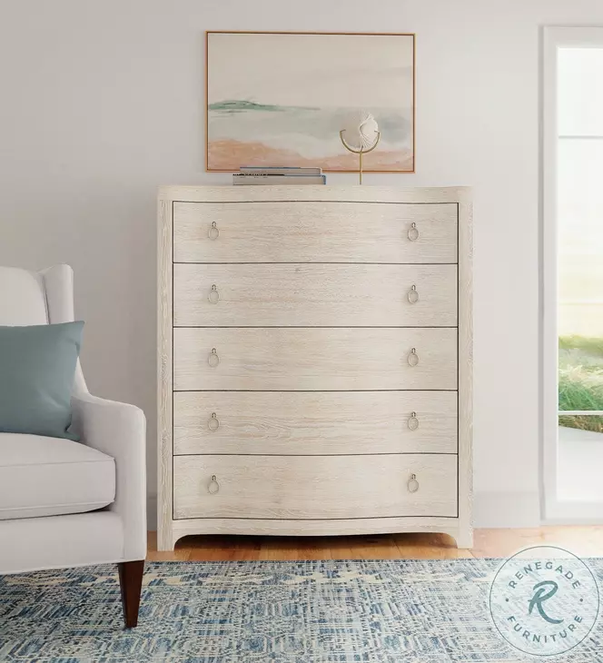 Pacifica Whitewashed Oak Five Drawer Chest