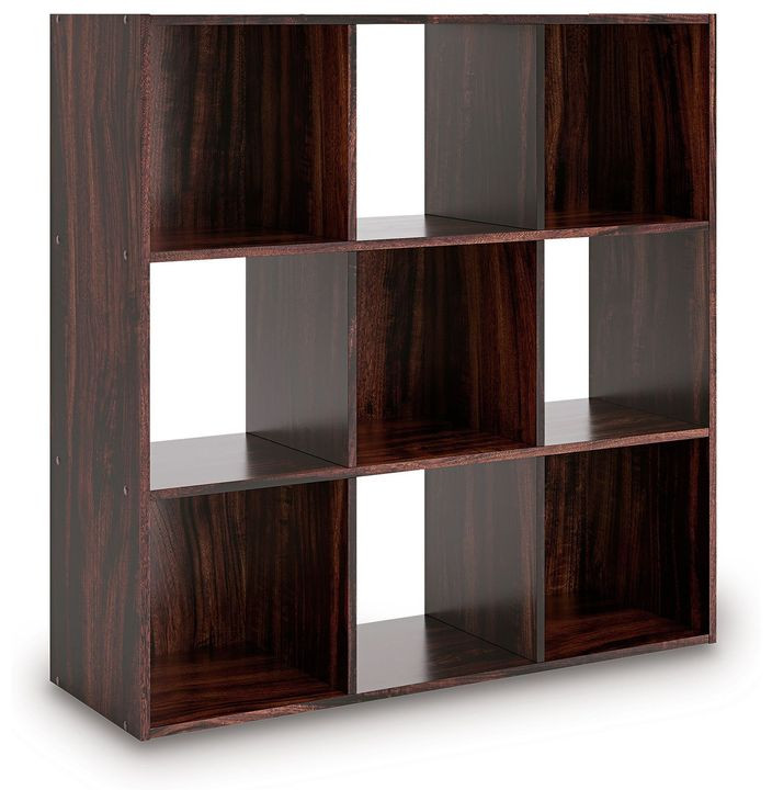 Glosmount Cherry and Light Brown Nine Cube Organizer