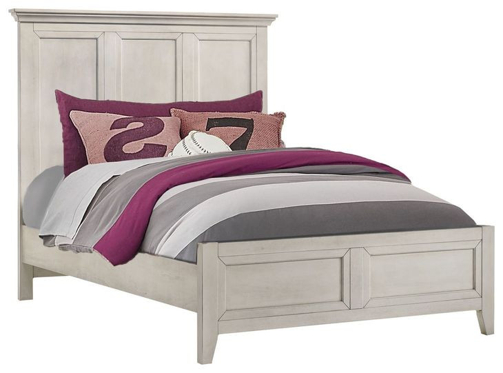 San Mateo Youth Rustic White Full Panel Bed