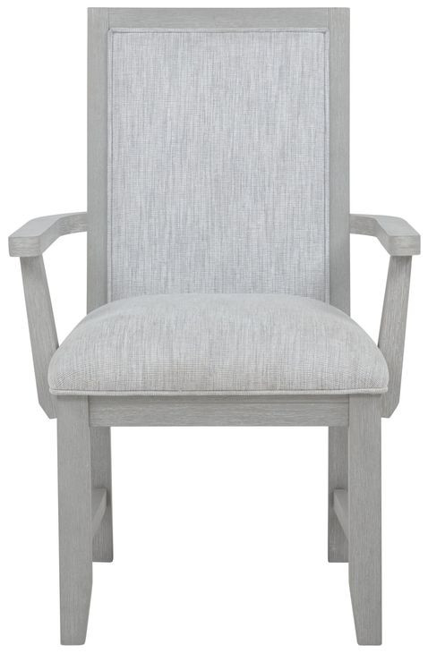 Fiona Mist Gray Upholstered Dining Arm Chair Set of 2
