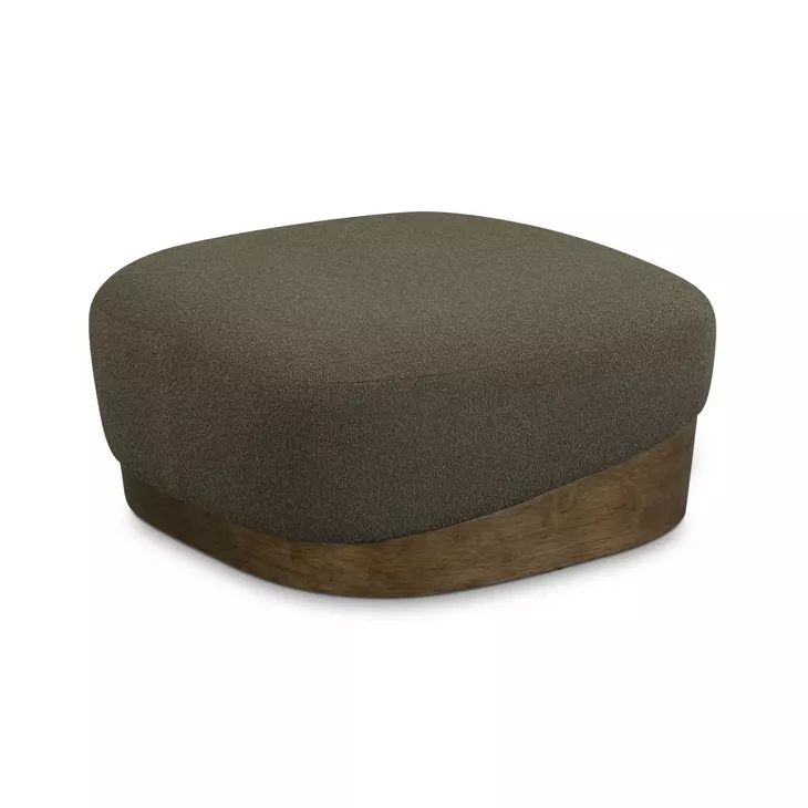 Domina Kale Green Upholstered Rectangular Ottoman