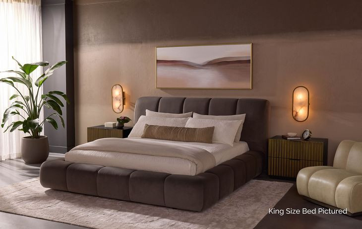 Olena Meg Ash Queen Upholstered Platform Bed