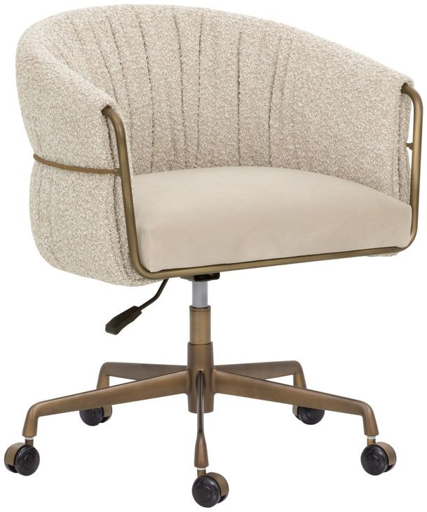 Olma Meg Taupe and Santa Cruz Oatmeal Upholstered Office Chair