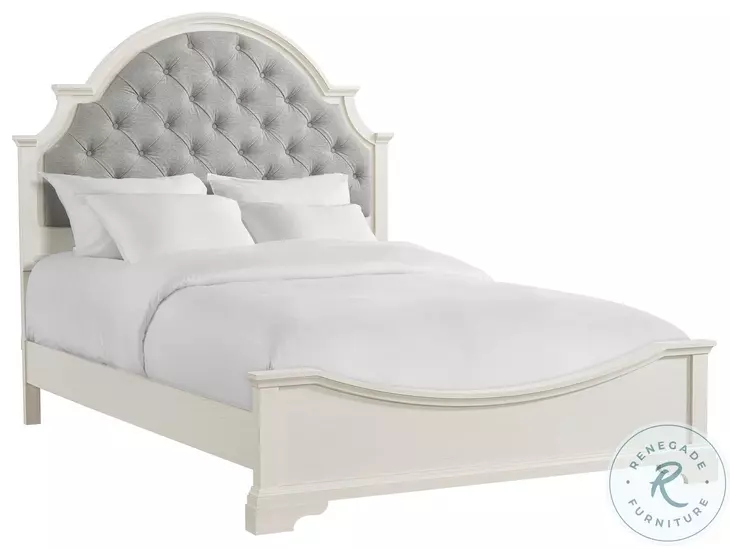Ulysses Off White And Light Grey Upholstered Panel Bedroom Set