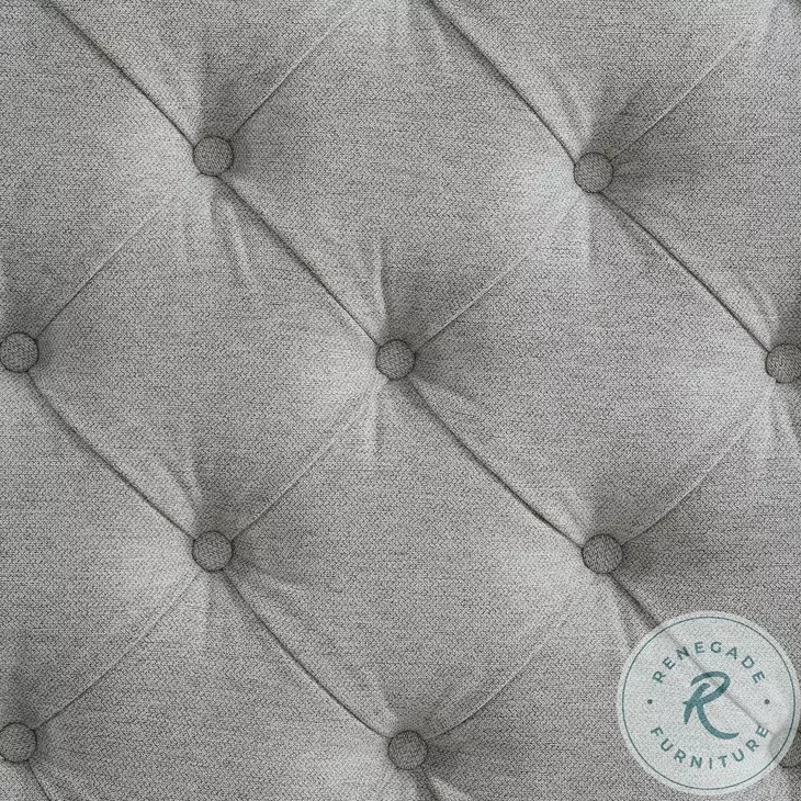 Ulysses Off White And Light Grey Twin Upholstered Panel Bed