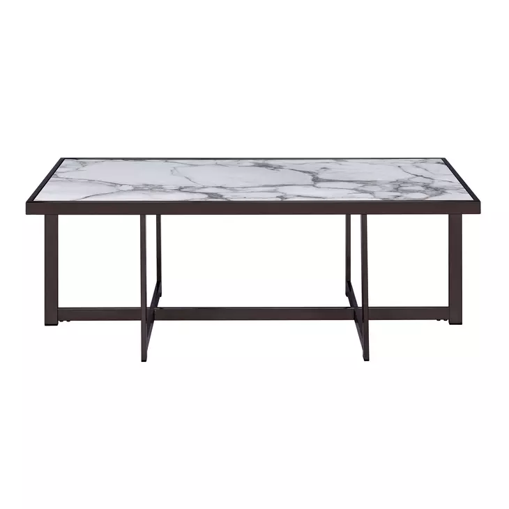 Kayley White Rectangular Sintered Stone Cocktail Table