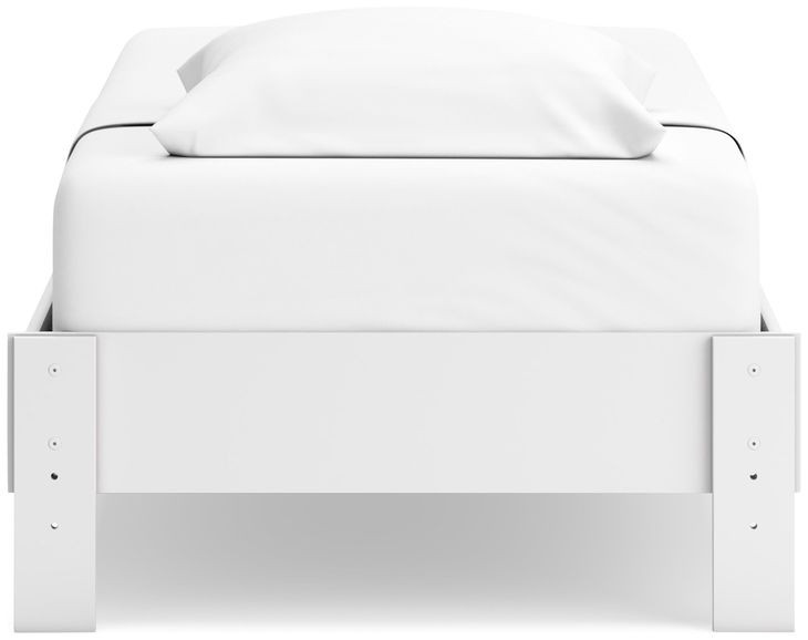 Hallityn Matte White Twin Platform Bed