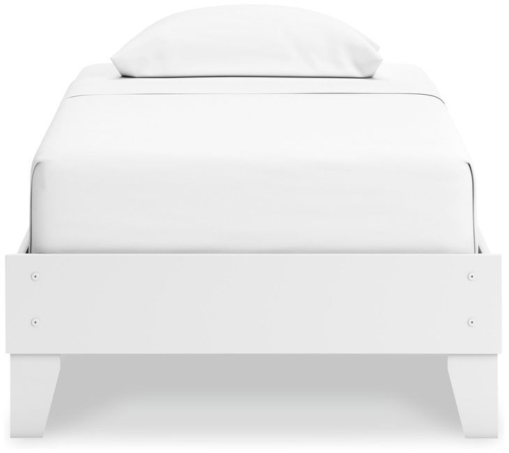 Hallityn Matte White Twin Platform Bed
