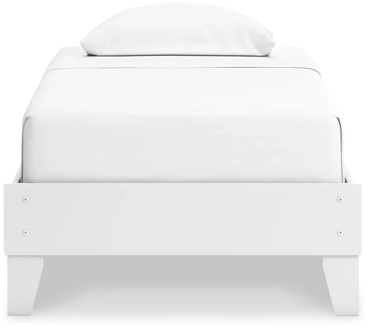 Hallityn Matte White Twin Platform Bed