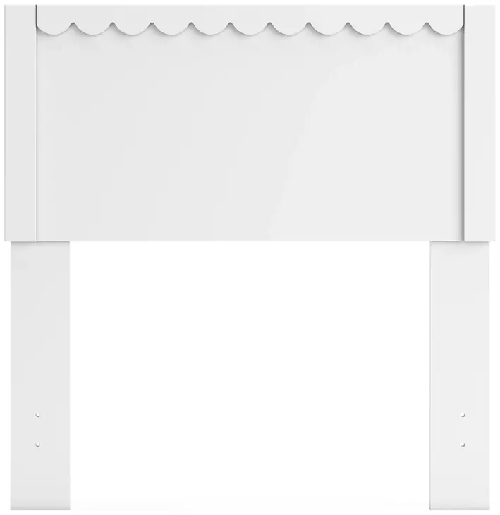 Hallityn Matte White Twin Panel Headboard