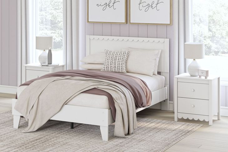 Hallityn Matte White Full Panel Headboard