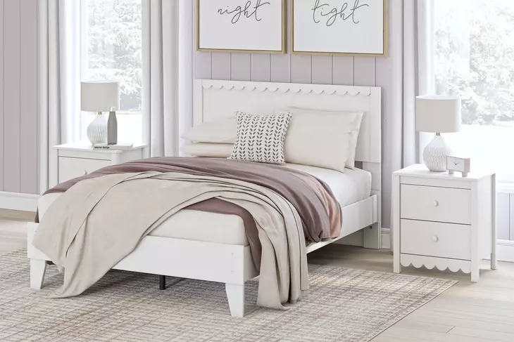 Hallityn Matte White Full Panel Headboard