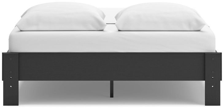 Socalle Matte Black Queen Platform Bed