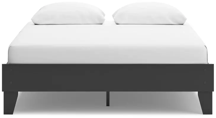 Socalle Matte Black Queen Platform Bed