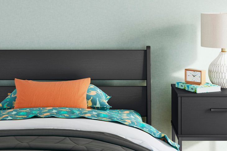 Socalle Matte Black Twin Panel Headboard