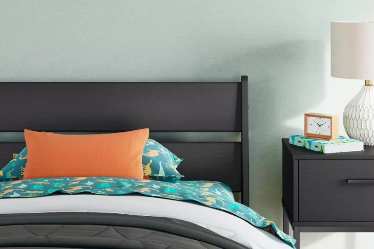 Socalle Matte Black Twin Panel Headboard
