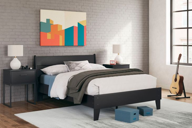 Socalle Matte Black Full Panel Headboard