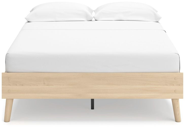 Cabinella Tan Full Platform Bed with No Headboard