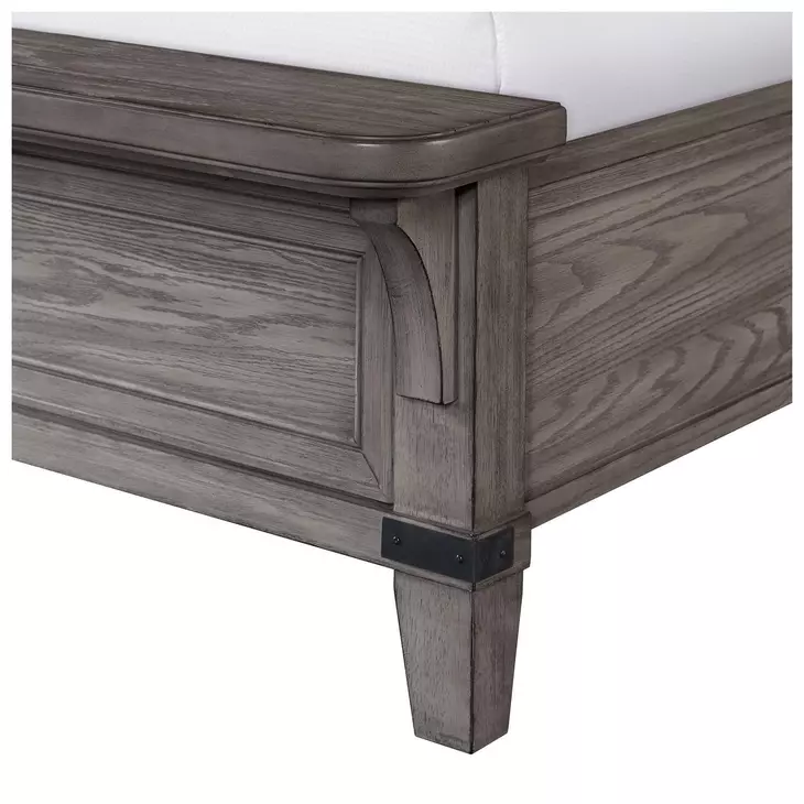 Forge Brushed Steel King Panel Bed