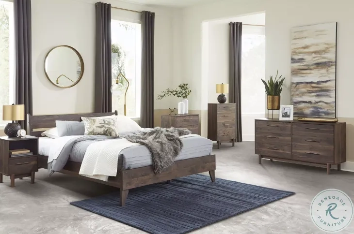Calverson Mocha King Panel Platform Bed