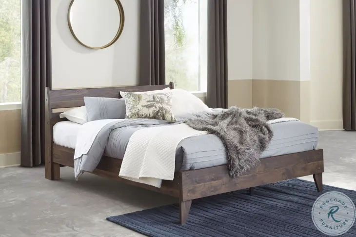 Calverson Mocha King Panel Platform Bed